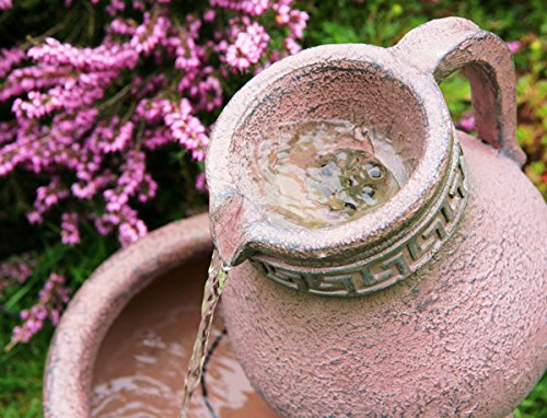 Solar-Gartenbrunnen mit Terrakotta-Effekt und LED-Beleuchtung - 4