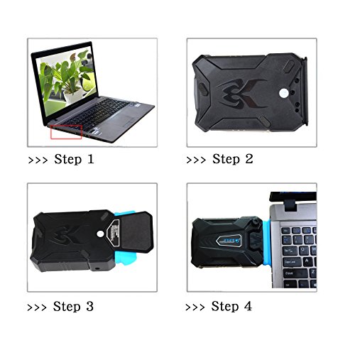 TXJ® New Generation Aktive Laptop/Notebook Externen Kühler Laptop Vacuum Fan Cooler Laptop Hot Air Extractor cooler master für HP, Dell, Lenovo, Toshiba, Acer, Asus Macbook und andere (Schwarz) - 3