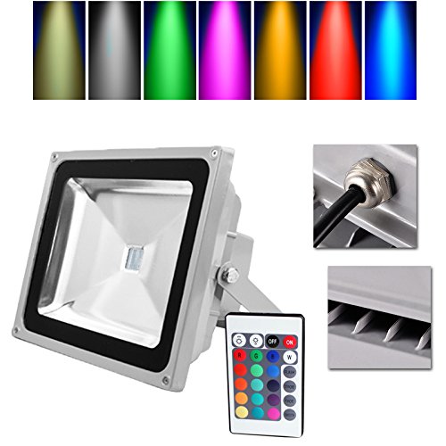 Preisvergleich Produktbild VINGO® LED RGB 50W Fluter Außen Scheinwerfer Wasserdicht Objektbeleuchtung mit Fembedienung