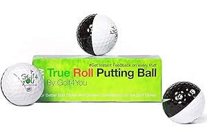 GOLF 4 YOU Balles de Golf Entraînement au Putting | True Roll Putting Ball - Accessoire de Golf pour Lire, Évaluer et Perfectionnez Vos Putts de manière Simple et Efficace