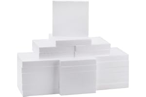 YOUEON Lot de 24 blocs de mousse pour loisirs créatifs, 15,2 x 15,2 x 2,5 cm, cubes en polystyrène pour loisirs créatifs, sculptures, centres de modélisation, blanc