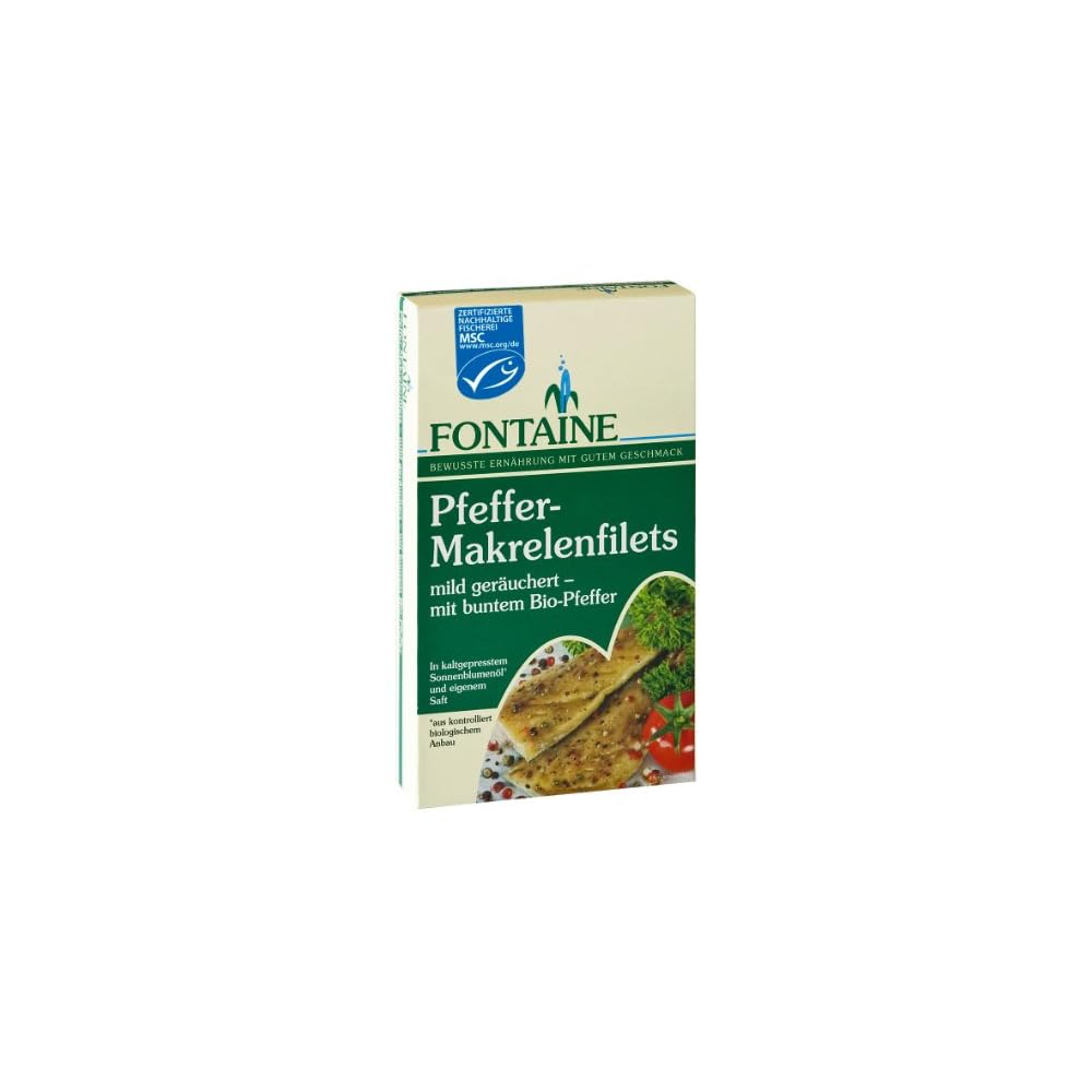 Fontaine Pfeffer Makrelenfilets In Bio Sonnenblumenl 190g Fischkonserve 3er Pack 3 X 190 G