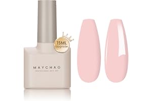 MAYCHAO 15ML Gel Nail Polish 1Pc Pink Gel Nail Polish Soak Off UV LED Baby Pink Nail Polish Nail Art Starter Manicure Salon DIY at Home, 0.5 OZ