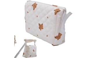 RTRTGS Bolso Carro Bebé Universal, portavasos aislado, gran capacidad, con correa para el hombro, bolsa organizadora de cochecitos, bolsa de almacenamiento para bebé, bolso para carrito de bebé