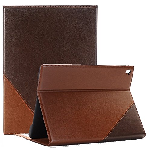 Preisvergleich Produktbild iPad Air Case, elecfan Luxus Bookstyle Folio Folding Cover Bookstyle Eingebautem Ständer Standfunktion Kreditkartenfächer Lederhülle für Apple iPad air (iPad air, Braun)