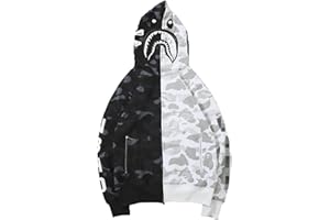 WINKEEY Jungen Shark Hoodies Tarnfarben Haifisch Kapuzenpullover Jacke Mit Reißverschluss Oversized Herbst Winter Oberteil