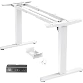 HUANUO Desk Frame, Electric Legs with Brushless Motor, Height Adjustable Frame with 100 kg Capacity for Surfaces 110 x 200 cm