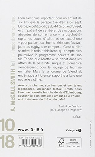 Livres Couvertures de DE L'IMPORTANCE D'AVOIR SEPT ANS (6)