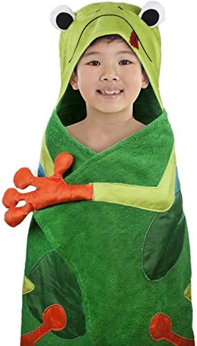 Deluxe Hooded Towels, Oversized 68cm x 127cm, Perfect for the Bath, Pool, Even the Beach- Frog