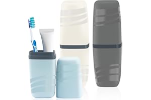 BAERTMY Porta Spazzolino e Dentifricio da Viaggio Portaspazzolino da Viaggio Astuccio Plastica Porta Spazzolini 3 Pezzi Portaspazzolini da Denti Travel Essentials Custodia Spazzolino Bambino
