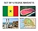 Produktbild SET OF 4 SENEGAL KÜHLSCHRANKMAGNETE - SENEGAL FLAG SENEGAL MAP SENEGAL ATTRACTIONS