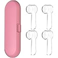 Lekich's Love Pink Electric Toothbrush Travel Case for Oral-B Toothbrushes - 4 Pcs Toothbrush Head Covers Compatible with Oral B Electric Toothbrush Heads