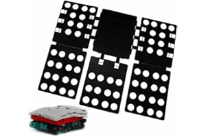 SOFTCUTELEE T Shirt Folding Board Clothes Folding Boards Magic T-Shirt Laundry Organizer Plastic Laundry Folding Boards Gadget Fit Adult Kid Save Space Home Time-saving for T-Shirt Clothing Towels (Black)