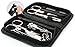 Trois Epées 8-Piece Faux Ostrich Leather Manicure and Pedicure Case Black