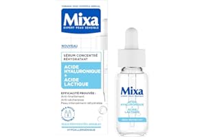 Mixa - Sérum Concentré Réhydratant - Pour Peaux Déshydratées et Sensibles - Enrichi en Acide Hyaluronique et Lactique - 30 ml