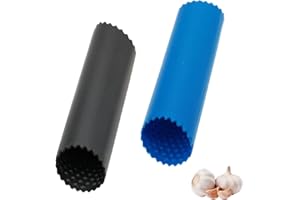 BAIJ Silikonowa obieraczka do czosnku, 2 sztuki, Easy Roller, proste przydatne narzędzie kuchenne, akcesoria kuchenne, obieraczka z silikonu, czarna/niebieska