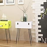 mesitas de noche antiguas restauradas 【Espacio de Almacenamiento】La superficie rectangular es ideal para colocar objetos decorativos, marcos de fotos o incluso macetas, y tiene un amplio espacio dentro de la maleta para guardar todo tipo de artículos pequeños organizados y al alcance.
