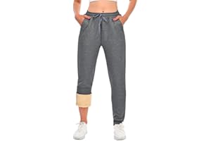 HFDWYJ Pantalones de chándal largos para mujer, de forro polar, para invierno, cálidos, mullidos, para el tiempo libre, pantalones deportivos de invierno, con forro, con bolsillo