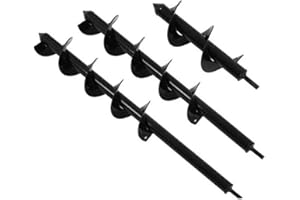 Molinter Handbohrer Erdlochbohrer Garten Schnecken Spiralbohrer Lochbohrer Erdbohrer Grabungswerkzeug für Bohrmaschine Pflanzen Beet Bulbs Sämlingen (D-8cm, L-25cm, Schwarz)
