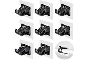 AhLmA 8-częściowy zestaw uchwytów na firanki, bez wiercenia, samoprzylepne, do kuchni, zasłon, łazienki, sypialni