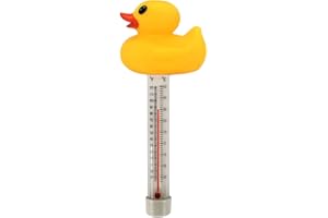 WUKESIFY Pool Float Thermometer - Duck Pool Temperature Gauge - Shatterproof Floating Water Thermometer With Thin Rope For Fish Pond