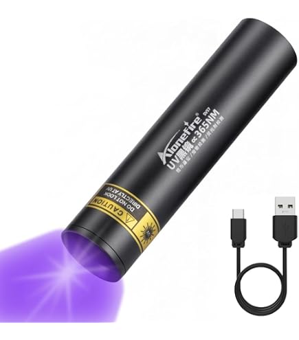 Lampe Torche UV 395nm Rechargeable - Pour Détection Taches, Camping, Pêche - 2