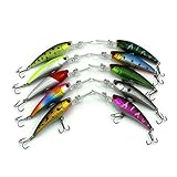 Hrph 2Pcs 9.2cm / 8g Pescando el señuelo duro de los señuelos del señuelo con 2 señuelos del señuelo 3D del trastos de pesca de los ganchos de pesca