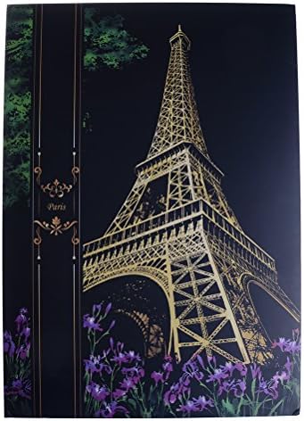 Colourful Scratch Art DIY paper Scratch Art Doodle Pad with 1 Golden Stylus and 1 Wooden Stylus (Paris Eiffel Tower)