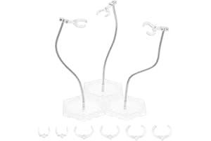 FINGERINSPIRE 3PCS Trasparente Action Figure Stand Action Figure Display Supporto Base con 12 Clip in Vita Regolabili Compatibile con HG RG BB Toy Doll Supporto Stop Motion