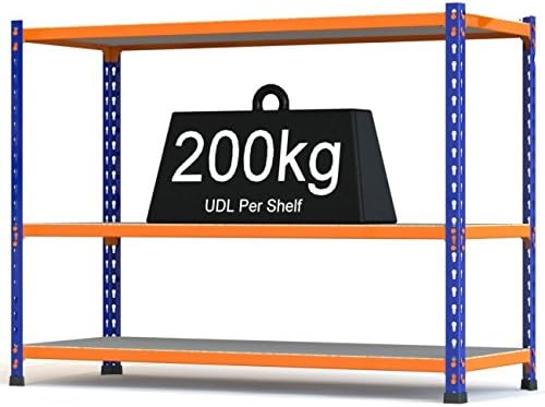 Medium Duty Garage Warehouse Shelving - 3 levels - H900 x W1200 x D450