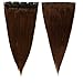 s-noilite® 18"-22" One Piece 100% Remy Human Hair Clip in Extensions Silky Straight (18"-50g, #4)