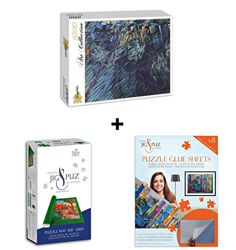 Grafika Puzzle 1000 pièces - Umberto Boccioni : Stati d'animo, Quelli Che vanno II, 1911 + Colle + Tapis