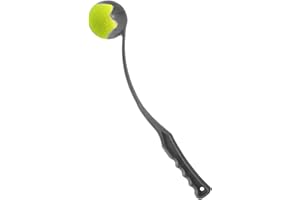 ANAMZ Ball Thrower Dog Hands Free Dog Ball Launcher Pick Up and Throw Play - Tennis Ball and Launcher Toy - Puppy Toys, Toys for Dogs Exercise & Training for Large Medium Small Dogs (1 Black Launcher 36cm)