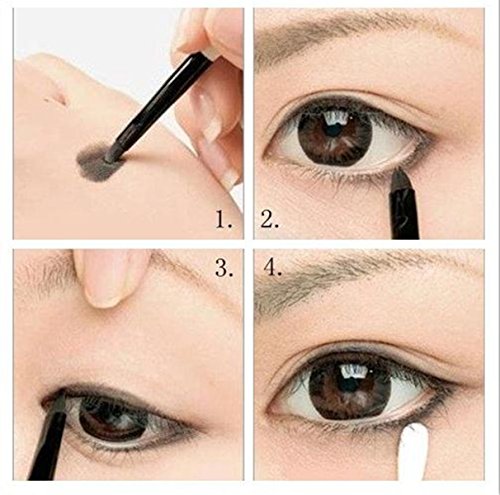 LUCKYFINE Wasserdicht Eyeliner Gel Make-up Kosmetik augen Tools Schwarz & Braun mit 2 Buerste - 7
