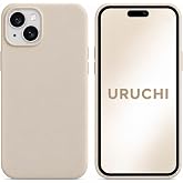 URUCHI iPhone 15 ile Uyumlu Kılıf, İ&ccedil;i Kadife Kaplamalı İnce Sıvı Silikon Tam Koruma Yumuşak Jel Silikon Kapak, Bej