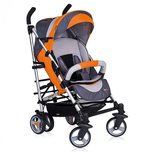 Pushchair - Stroller 'Buggy' - Multi Positions - lots of accessories included - Premium Quality - in 5 colors available - Colour:Orange - 1103