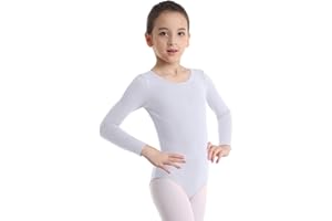 YiZYiF Maillot de Danza Ballet Niñas Maillot Clásico Danza Ballet Maillot Gimnasia Rítmica Leotardo Body Algodón Suave Manga Larga Ropa Práctica Clases Invierno Primavera