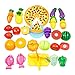 Produktbild Qianle 24 Stücke Schneid Obst Gemüse Spielzeug als Geschenk,Erziehungsspielzeug Kinder DIY Spielzeug Set