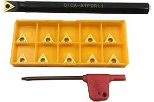S10K STFCR11 svarv verktygshållare borrstång set med 11 hårdmetall TCMT110204 skär och skiftnyckel för exakt skärning och vridning