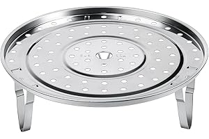 DS. DISTINCTIVE STYLE Steamer Rack 8.5/10.2 Inches 304 Stainless Steel Steaming Rack Steam Tray with Removable Legs for Steamer Cookware Instant Pressure Cooker Multi-Functional Steamer Basket (21.5 cm)