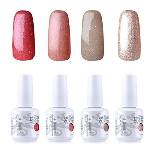 Vishine Gelpolish Nail Art UV LED Gel Nail Polish Soak Off Manicure Kit 4 Colors Set C194
