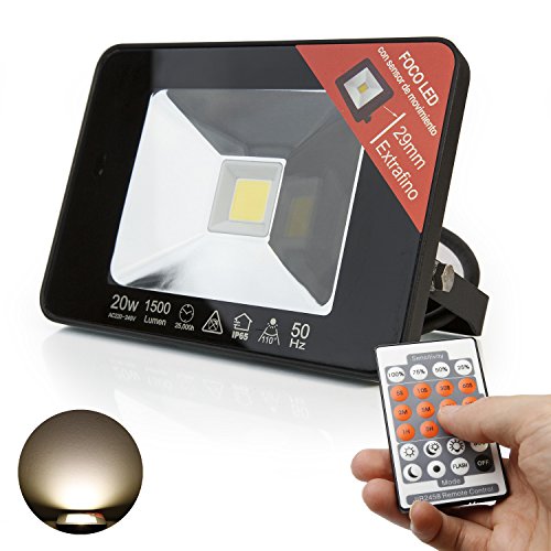 Extrastar Ultraslim LED Flutlicht Außenstrahler mit Bewegungsmelder IP65 Außenstrahler 1500Lumen (Neutralweiß 4200K JFX02-M2N)