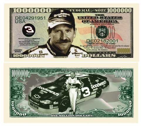 Preisvergleich Produktbild Dale Earnhardt Million Dollar Novelty Bill Collectible by American Art Classics