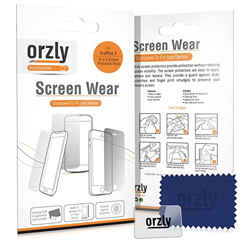 Orzly - Multi-Pack de 5 Protectores de Pantalla para OnePlus 3 SmartPhone 2016 Version Dual SIM Modelo Tel fono M vil - 5 in 1 Screen Protector Pack - 100 TRANSPARENTE reviews Orzly - Multi-Pack de 5 Protectores de Pantalla para OnePlus 3 SmartPhone 2016 Version Dual SIM Modelo Tel fono M vil - 5 in 1 Screen Protector Pack - 100 TRANSPARENTE
