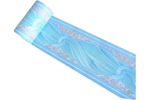 WDragon Self Adhesive Curtain Pattern Wallpaper Border Peel Stick Wall Decal Sticker Bathroom Kitchen Ceiling Border,Waterproof Removable Sky Blue 10cm by 10meters