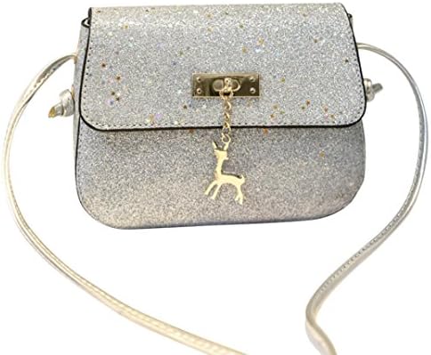 Internet Women Leather Crossbody Bag small Deer Shoulder Bags Purse Messenger Bag 2018 New Bag (15cm(L)*5.5cm(W)*13cm(H)/5.90(L)*2.16(W)*5.11(H)", Silver)