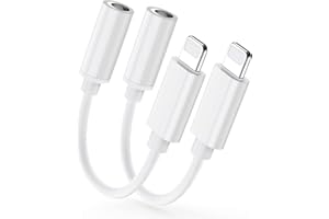 SENNIPS [Apple MFi Certified] 2 Pack iPhone 3.5mm Headphone Adapter, Lightning to 3.5mm Earphone Jack Adapter Aux Audio Dongle Converter for iPhone 14/13/12/11/11 Pro/XR/X/XS/8/8Plus/7/7Plus