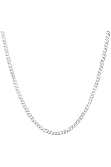 Diamond-Cut Silver Cuban Link Chain 