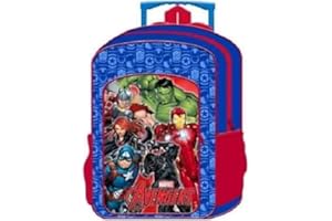 NMB FASHIN FASHION AS UNIQUE AS YOU ARE NMB Fashion Foldable Kids Travel Trolley Backpack - Wheeled Carry-On Suitcase Rucksack with Favorite Character Design for Children (Deluxe Avengers Trolley)