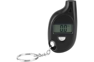 BOROCO Tyre Inflator Gauge, 5-150 PSI Mini Digital LCD Tyre Pressure Gauge with Key Fob, Floor Connection for Car, Motorcycle, Truck and More